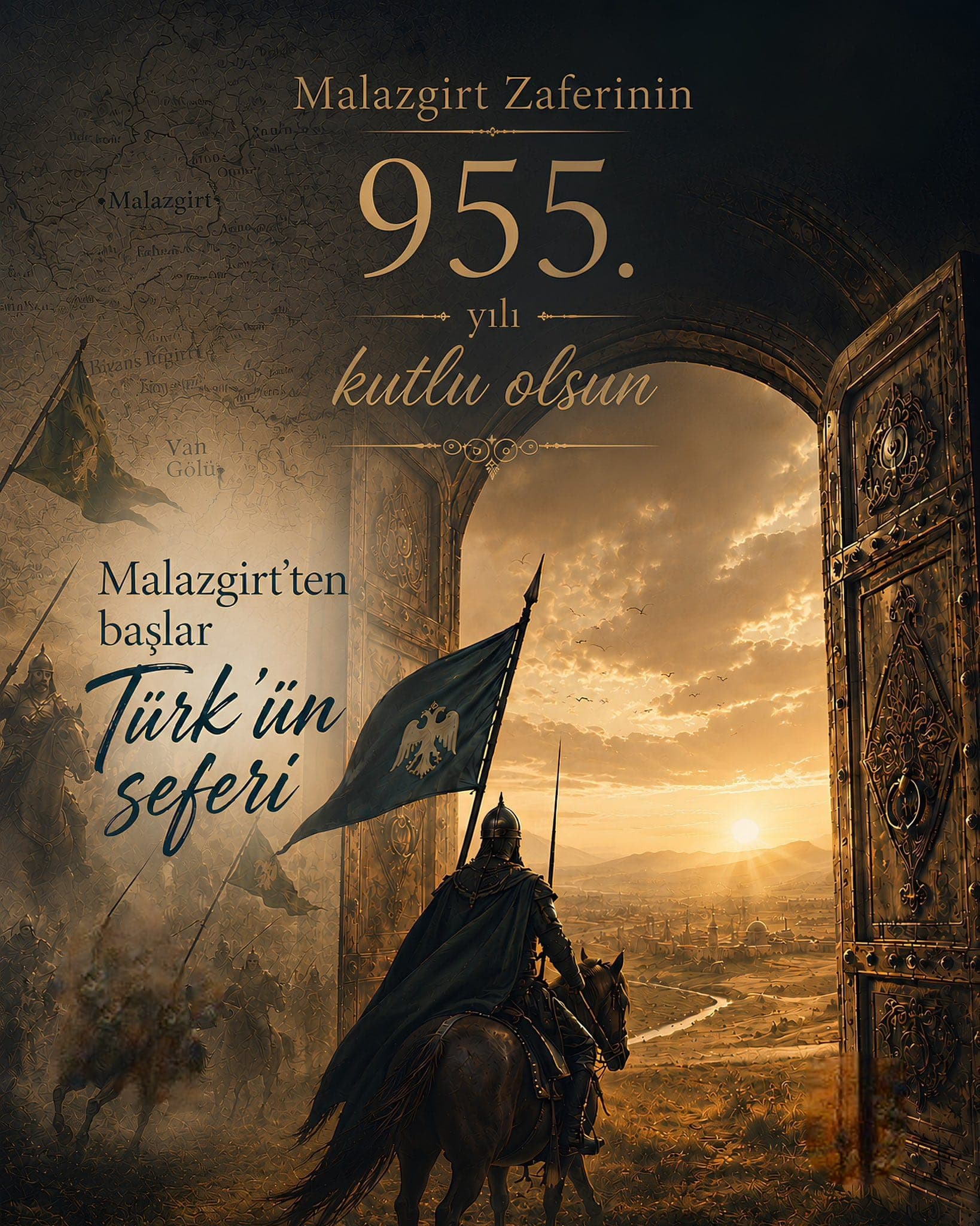 Malazgirt Zaferi’nin 955. yıl dönümü kutlama görseli